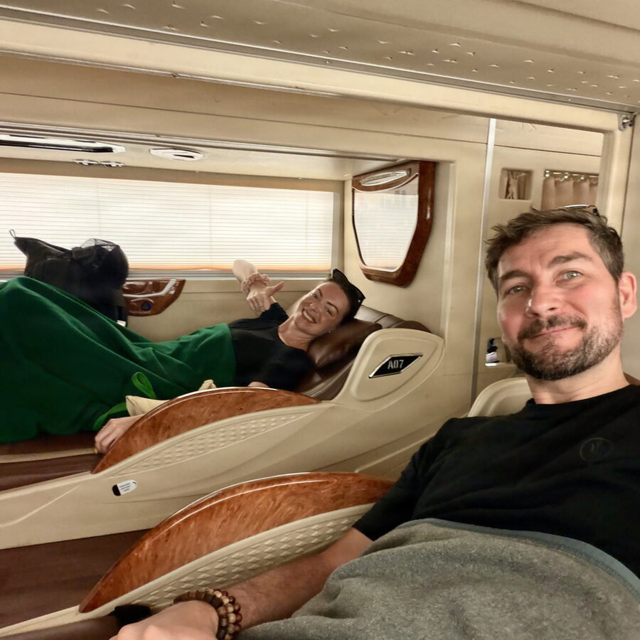 The sleeper bus to Sa Đéc — a very comfortable way to travel through the Mekong Delta.