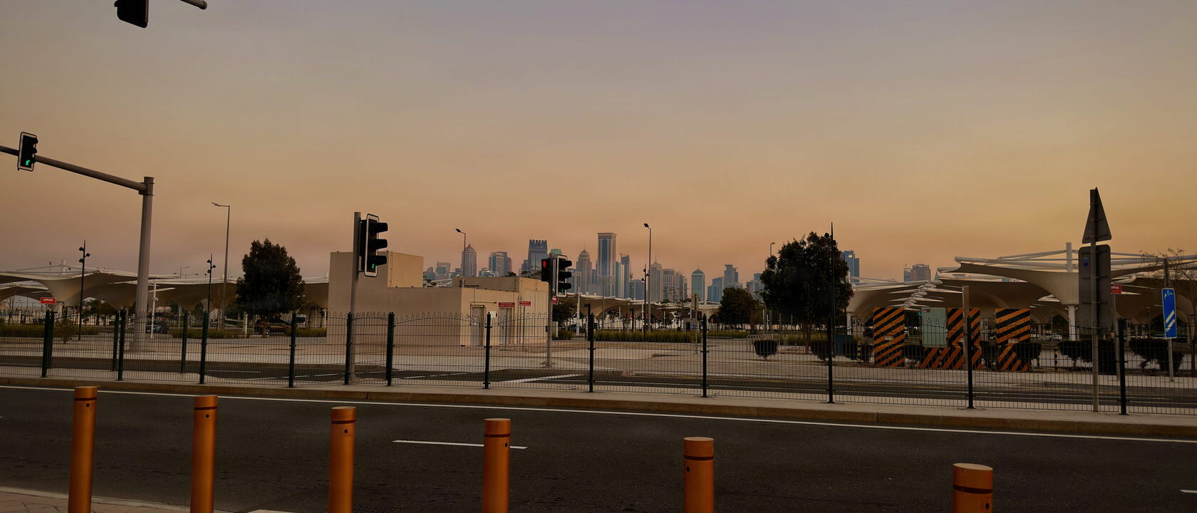 The Doha skyline in the evening