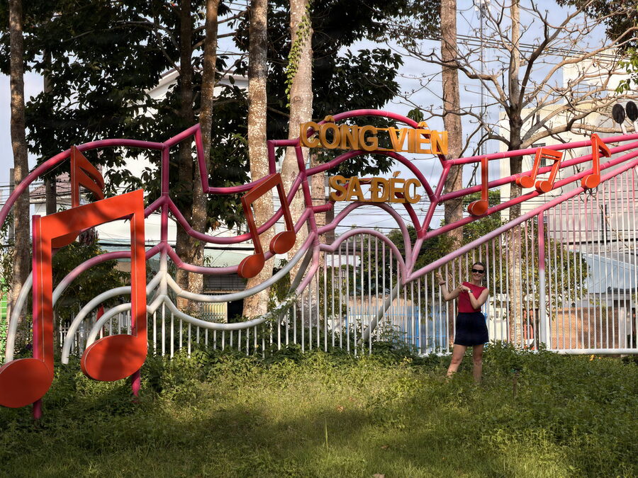 The arch still reads Xuân Bính Ngọ 2026, but the park dresses up like this all year.