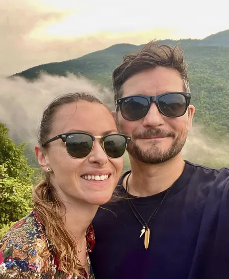 Erika and Alex in the mountains of Vietnam