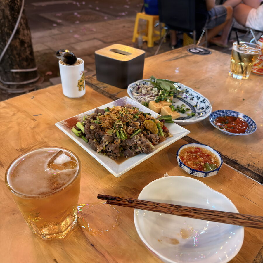 The Phú Cường amusement park and night market street food.